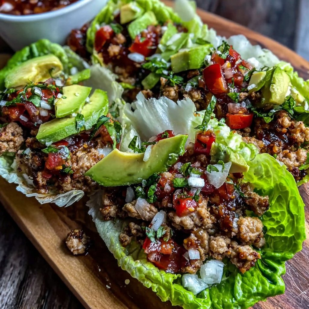 Ground Chicken Taco Lettuce Wraps