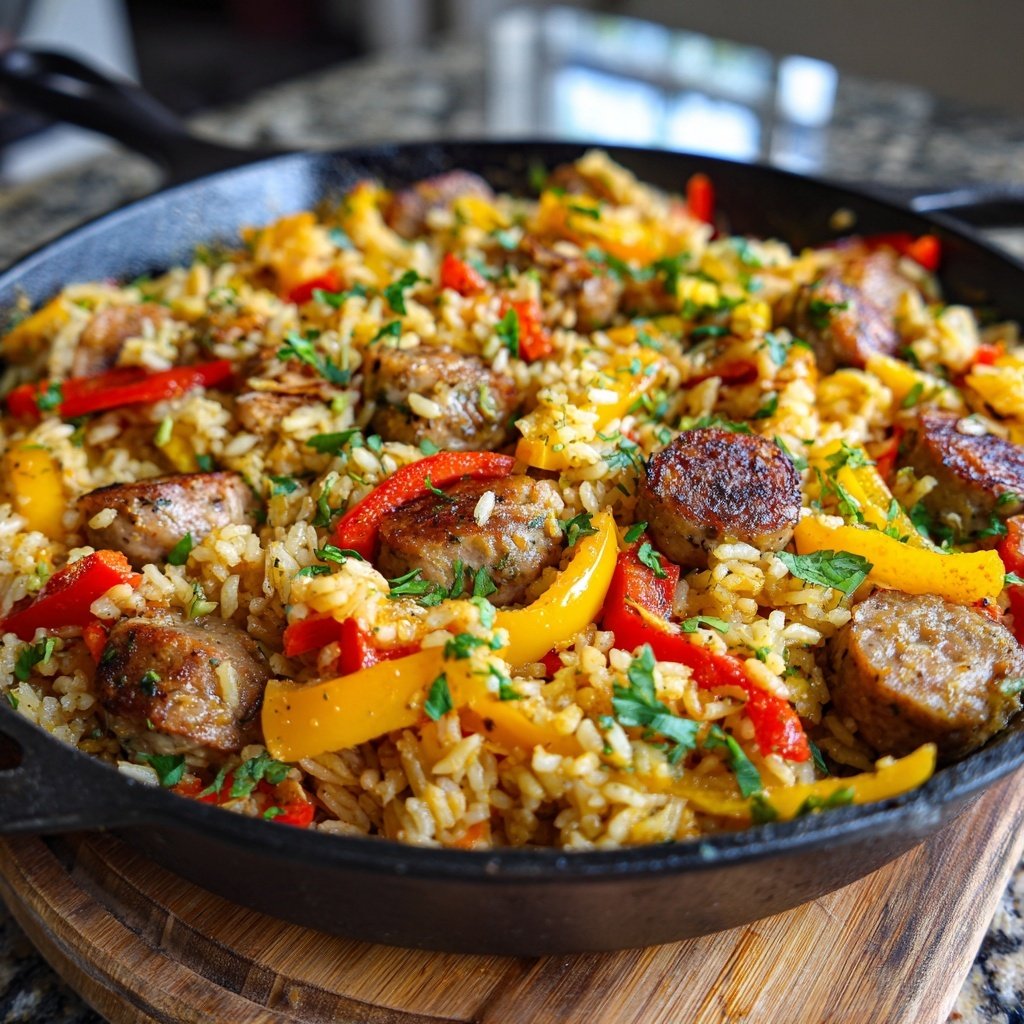 One Pan Chicken Sausage And Rice