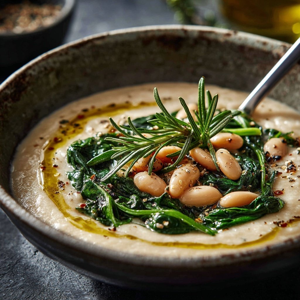 Creamy White Bean Soup With Spinach