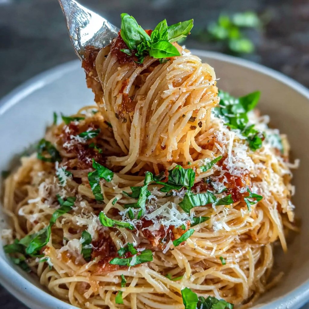 Angel Hair Pasta With Creamy Tomato Sauce