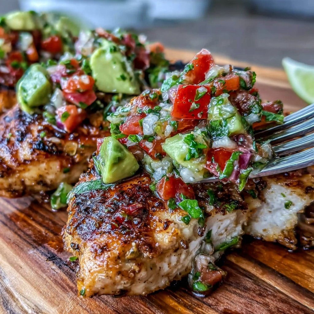 Healthy Grilled Chicken With Avocado Salsa