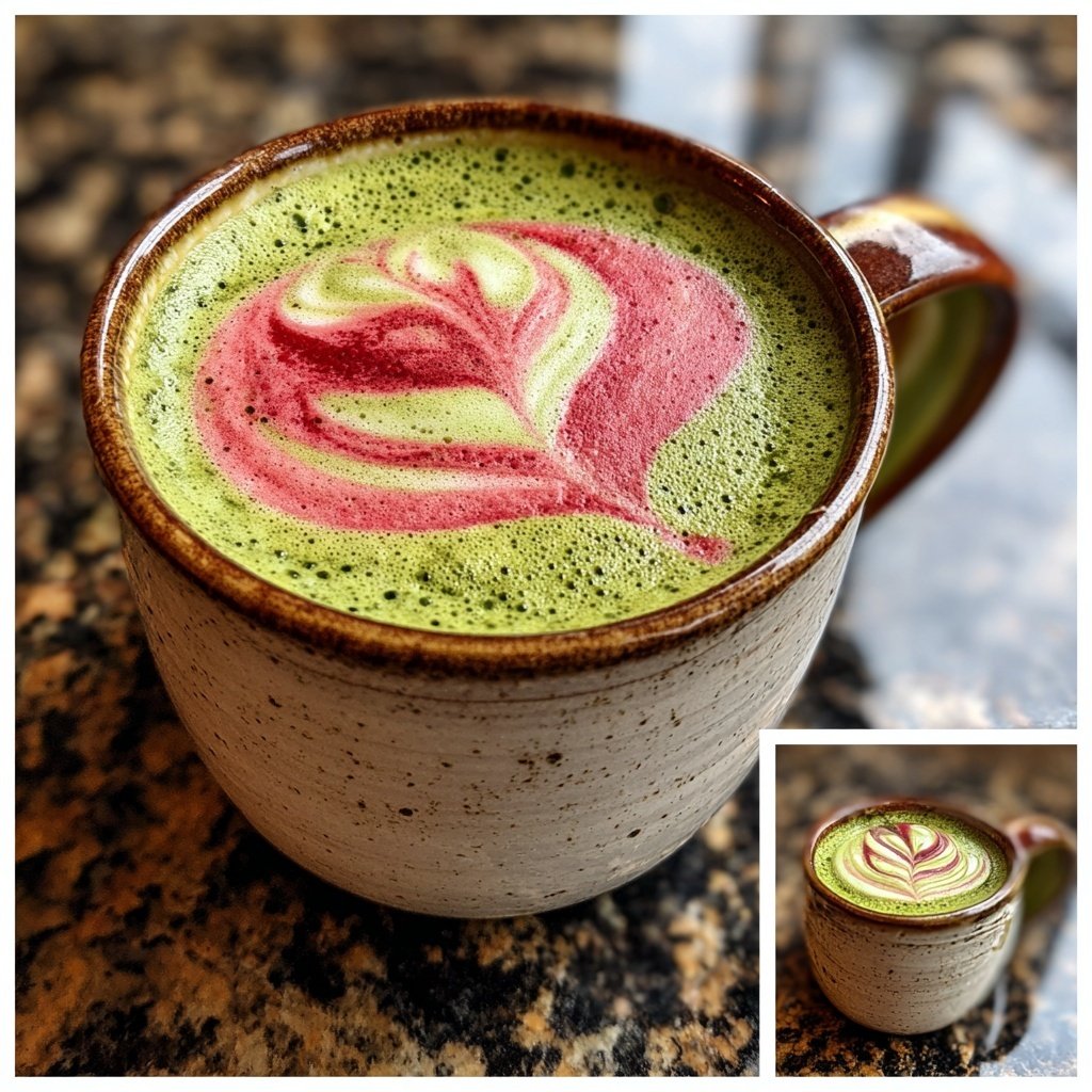 Warm Strawberry Matcha Latte